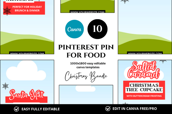 10 Christmas Pinterest Pin Canva Mockup Ideas