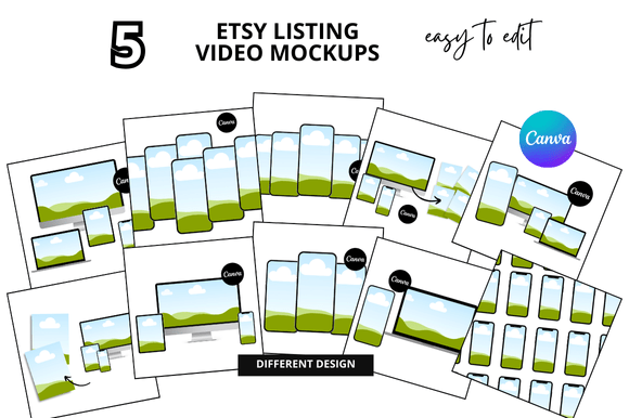 10 Etsy Listings Video Mockup
