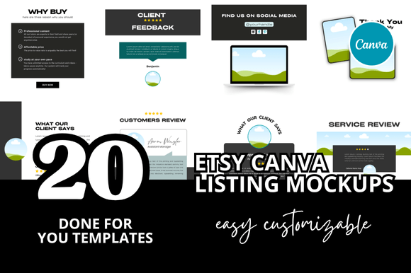 20 Etsy Listings Mockup Guide