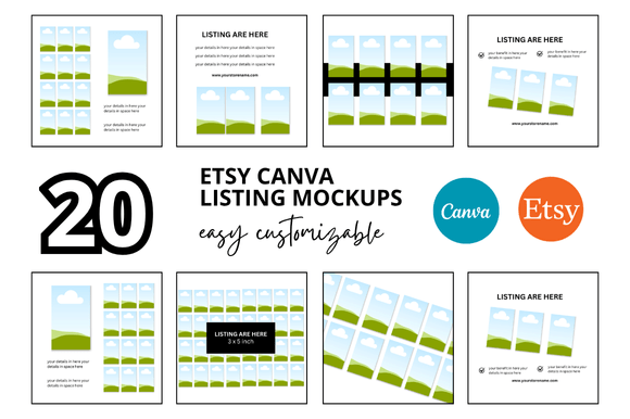 20 Flash Card Etsy Listings Mockup