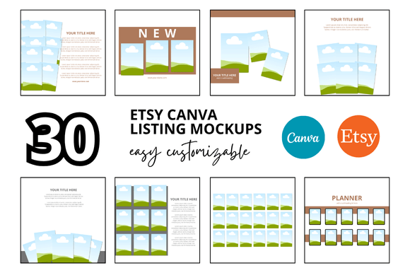 30 Printables Etsy Listings Mockup: Design Toolkit for Sellers