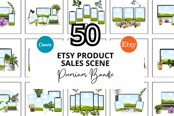 50 Etsy Product Sale Scene Bundle for Sellers