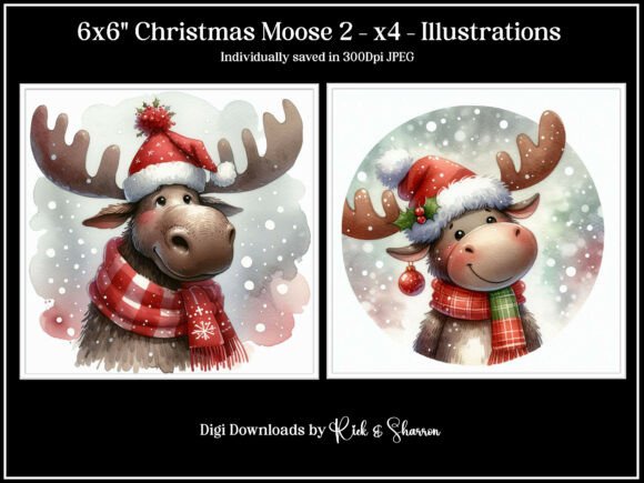 6x6 Christmas Moose 5-8: Festive Display Font