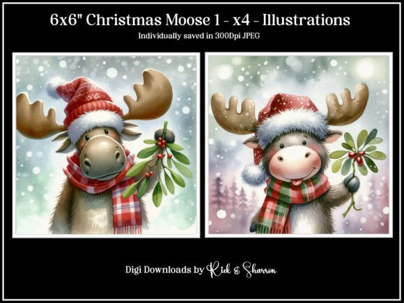 6x6 Christmas Moose Designs for Holiday Projects