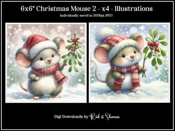 6x6 Christmas Mouse Design Assets