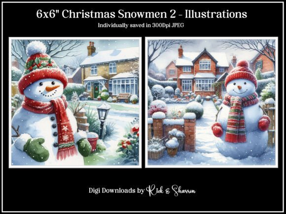 6x6 Christmas Snowmen 5-8 JPEG: A Versatile Digital Asset