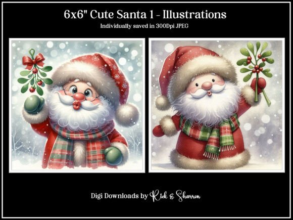 6x6 Cute Santa 1 – 1-4 JPEG: Practical Applications for Holiday Design Workflows