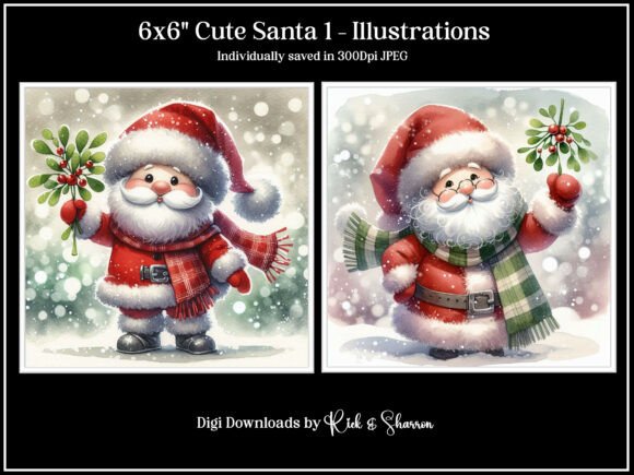 6x6 Cute Santa JPEG: Versatile Holiday Graphics