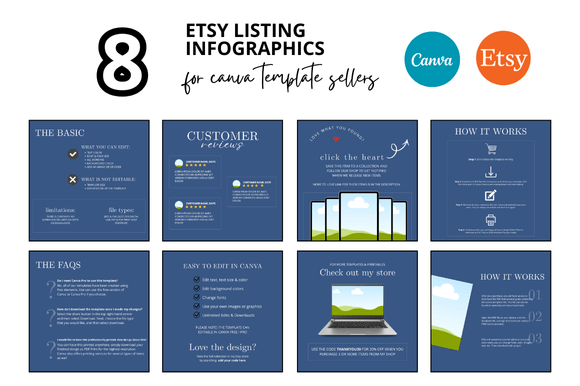 8 Blue Etsy Listing Infographics: Practical Visual Tools for Sellers