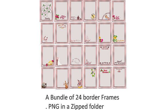 A Bundle of 24 Borders Frames for Practical Design