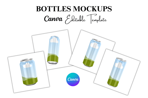 Bottles Frame Mockup Canva for Designers