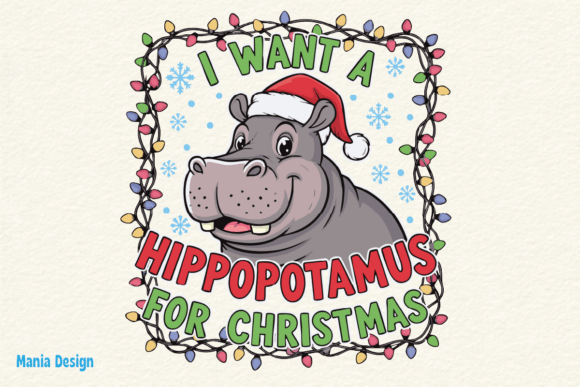 Christmas Hippo Song PNG Brings Whimsy to Holiday Projects
