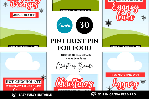 Christmas Pinterest Pin Canva Mockup Bundle