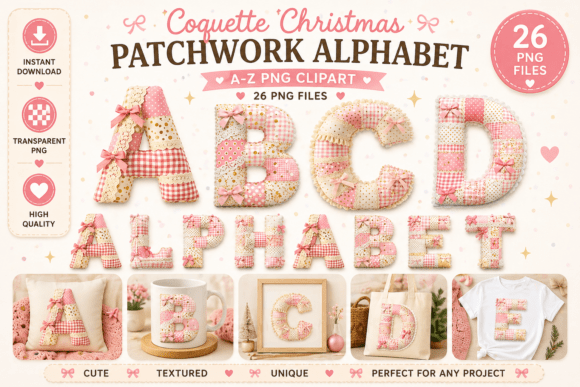 Coquette Christmas Patchwork Alphabet: Where Charm Meets Holiday Creativity