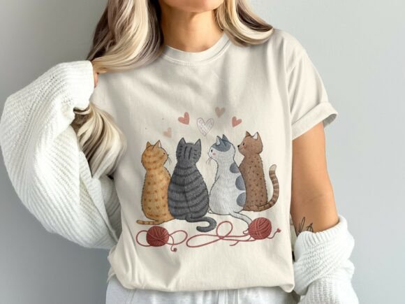 Cute Cats Drawing Shirt Design PNG: How to Use Playful Vector Art in Real Projects
