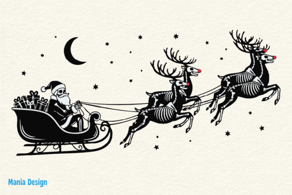 Evaluating the Skeleton Santa Sleigh Ride PNG for Digital and Print Projects