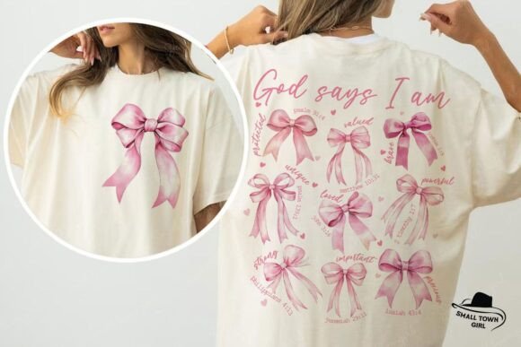 God Says I Am Valentine Coquette Bow PNG: A Faith-Inspired Design Trend for Modern Creators
