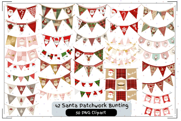 Santa Christmas Bunting Clipart Set: A Practical Resource for Holiday Design Projects