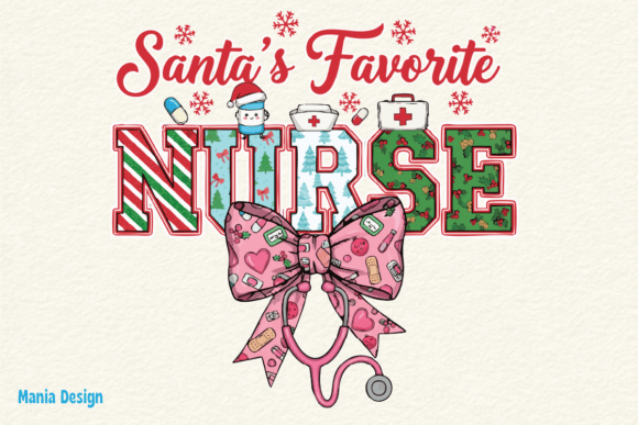 Santa's Favorite Nurse Christmas PNG: A Creative Asset