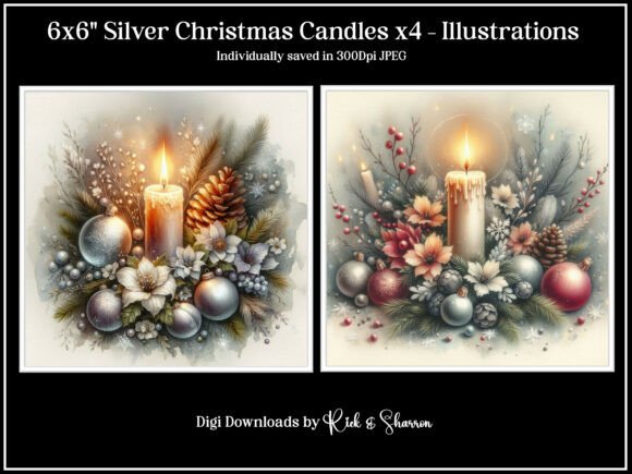 Silver Christmas Candles X4 Illustration: A Designer's Guide