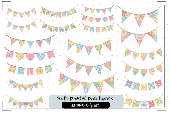 Soft Pastel Patchwork Bunting: A Playful Typeface for Gentle Branding