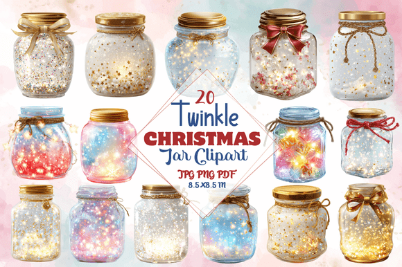 Twinkle Christmas Jar Clipart: A Playful Holiday Typeface